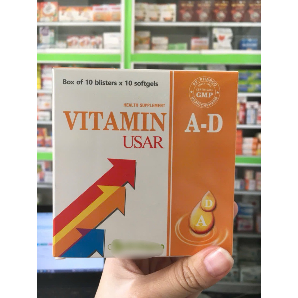✅[Chính Hãng] vitamin AD hộp 100 viên, hỗ trợ sáng mắt giảm mỏi và mờ mắt (hàng date mới)