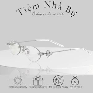 Gọng kính Không Viền pha lê đính đá Bự Store Hàn Quốc 2710