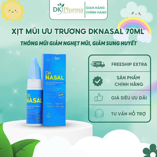Xịt Mũi Ưu Trương DKNasal 70ml Hỗ Trợ Giảm Nghẹt Mũi Và Làm Sạch Mũi Hằng Ngày-DK PHARMA