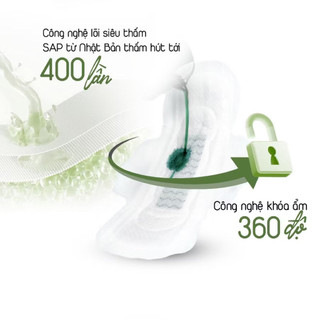 băng vệ sinh ban ngày có cánh Yeonchi Organic 245mm siêu mỏng 0.1cm công nghệ Hàn Quốc