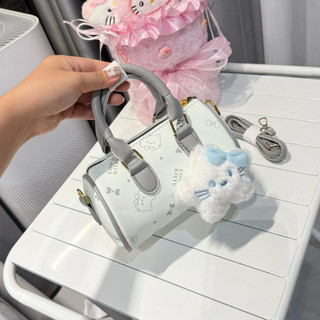 Túi xách nữ đeo chéo, túi cầm tay dáng trống size 17 đáng yêu kèm chamr cute dễ thương -NQ250