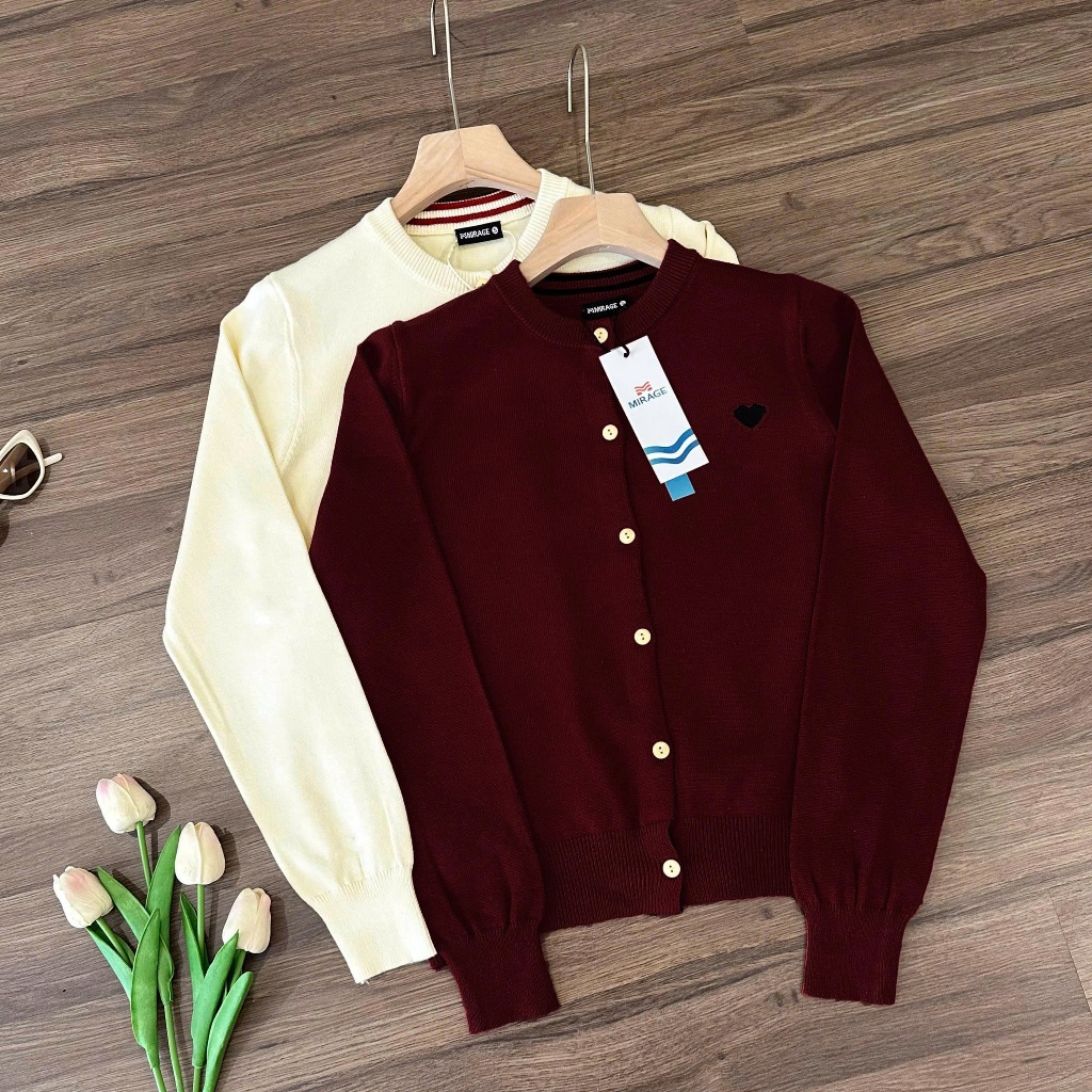 BST Áo Khoác Cardidgan Mirage Thêu Tim Local Brand Chất Len Mềm Mịn.