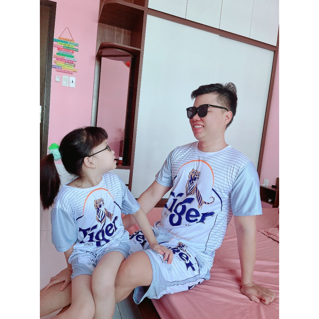 Giá Sỉ ⚡️Siêu Phẩm⚡️ Đồ bộ thể nam phối BIA TIGER BẠC sét quần áo mặc nhà chất thun lạnh Kl1