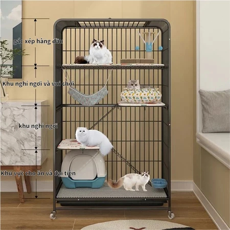 Lồng thú cưng 2/3/4 tầng, ống tiện lợi, phù hợp cho chó to