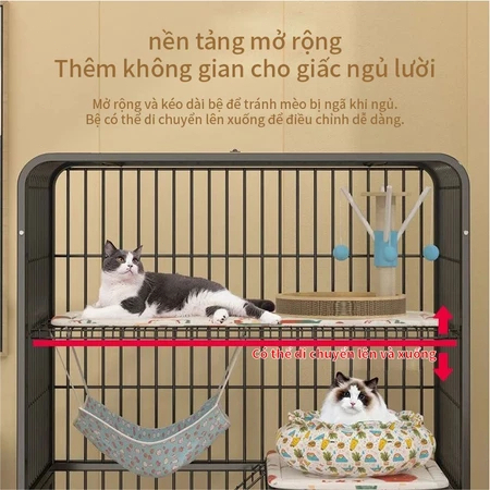Lồng thú cưng 2/3/4 tầng, ống tiện lợi, phù hợp cho chó to