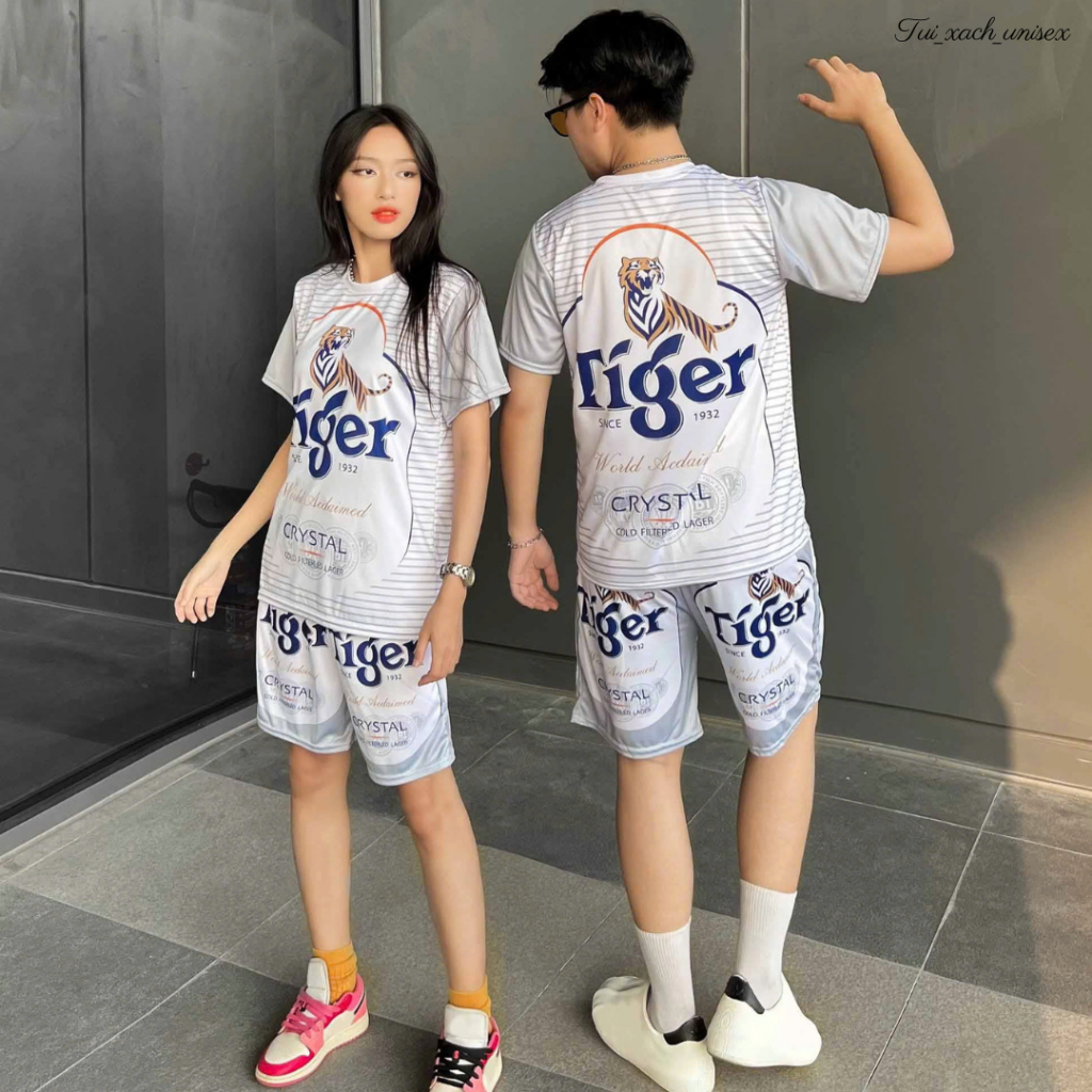 Giá Sỉ ⚡️Siêu Phẩm⚡️ Đồ bộ thể nam phối BIA TIGER BẠC sét quần áo mặc nhà chất thun lạnh Kl1