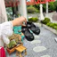 Giày búp bê cho bé gái đính nơ da mềm đế bệt chống trơn trượt (dn03)