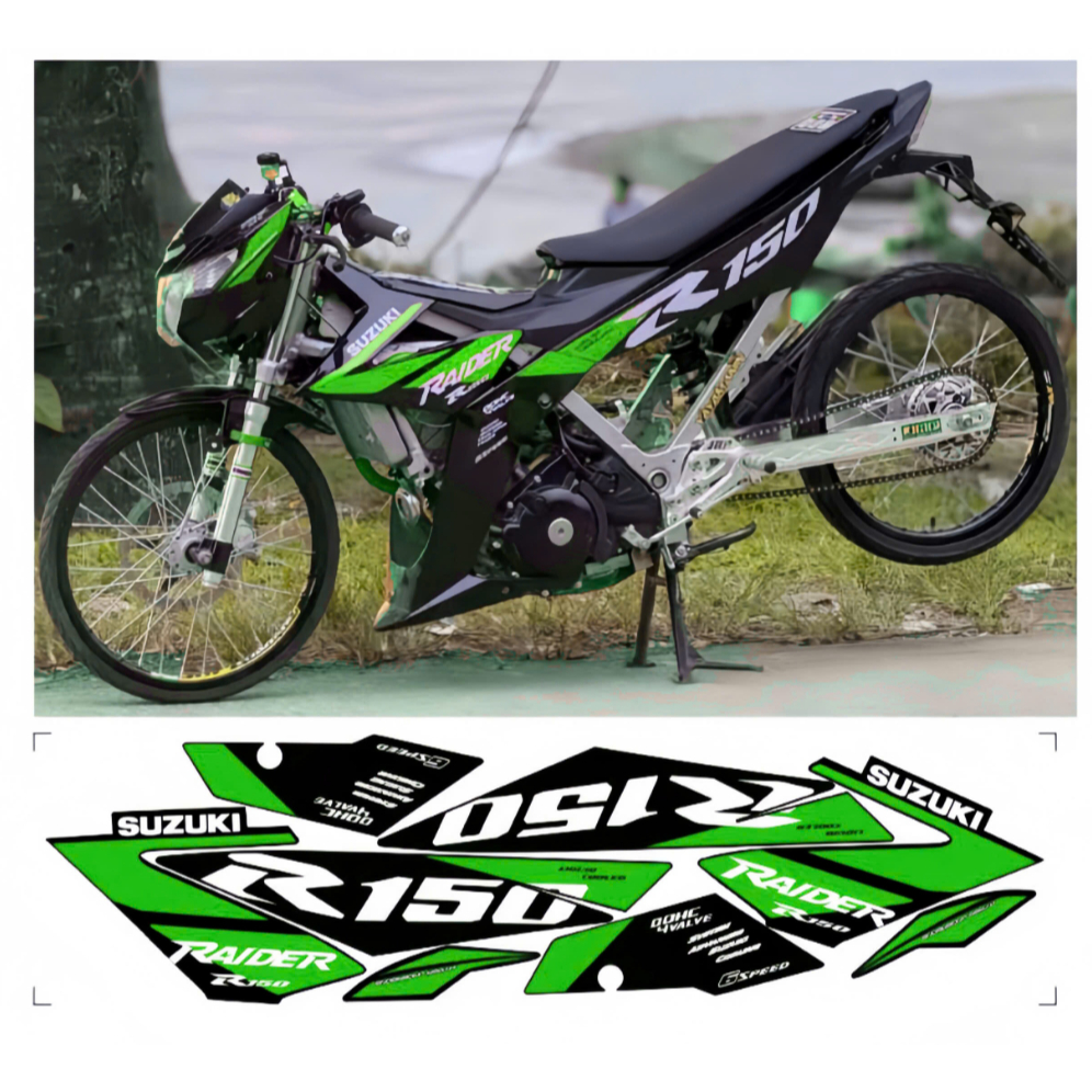 Tem rời RAIDER R150 cao cấp chất liệu in 3 lớp chống nước không phai màu.