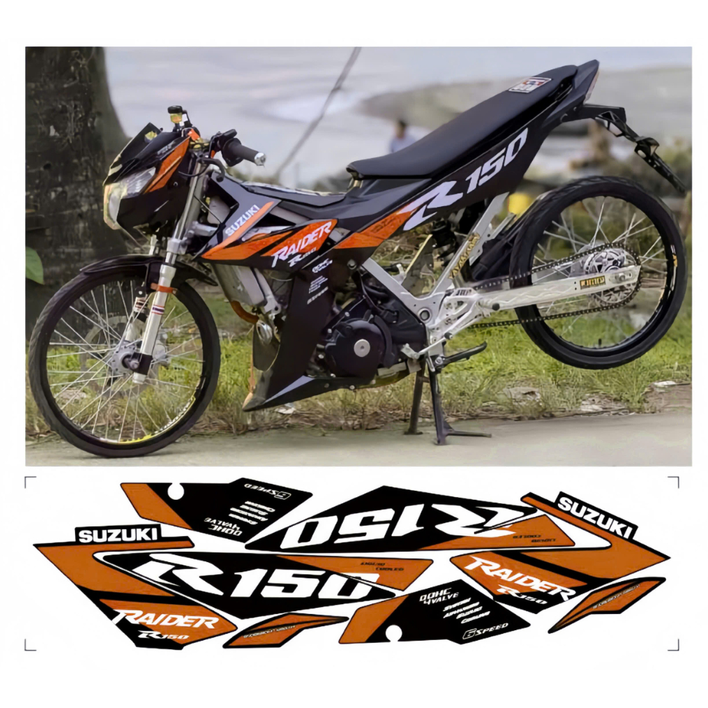 Tem rời RAIDER R150 cao cấp chất liệu in 3 lớp chống nước không phai màu.