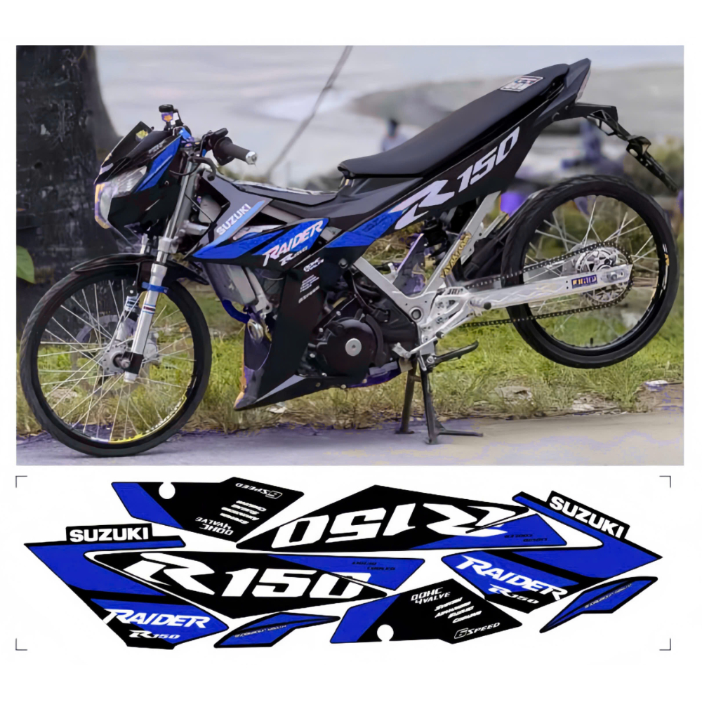 Tem rời RAIDER R150 cao cấp chất liệu in 3 lớp chống nước không phai màu.