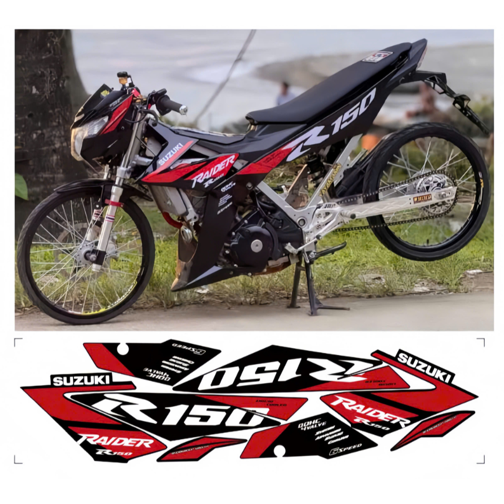Tem rời RAIDER R150 cao cấp chất liệu in 3 lớp chống nước không phai màu.
