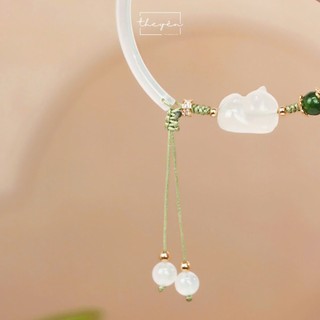 Cindy - Vòng tay Bạch Miêu Ngọc Nữ - Đá Chalcedony -  Mang Lại May Mắn, Hạnh Phúc, Bình An