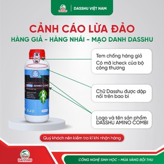 DASSHU AMINO COMBI - Phân Bón Hỗ Trợ Đi Đọt, Xanh Lá, Dày Lá, Cứng Lá, Nuôi Trái Phát Triển Đều 1 Lít