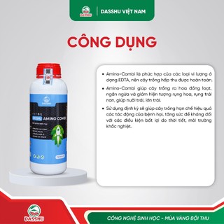 DASSHU AMINO COMBI - Phân Bón Hỗ Trợ Đi Đọt, Xanh Lá, Dày Lá, Cứng Lá, Nuôi Trái Phát Triển Đều 1 Lít