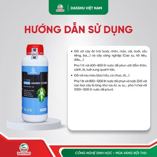 DASSHU AMINO COMBI - Phân Bón Hỗ Trợ Đi Đọt, Xanh Lá, Dày Lá, Cứng Lá, Nuôi Trái Phát Triển Đều 1 Lít