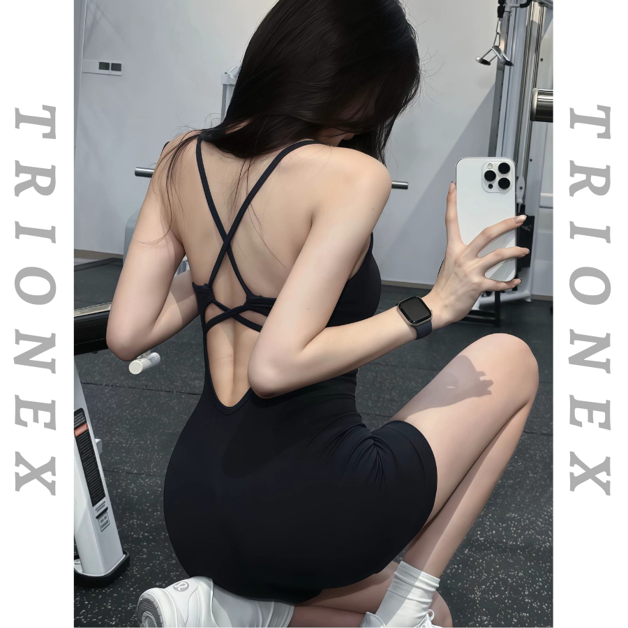 [K113-Loại đẹp] Jumpsuit Nữ Sang Chảnh TRIONEX Sẵn Mút, Set Thể Thao Nữ Liền Thân Tập Gym Yoga