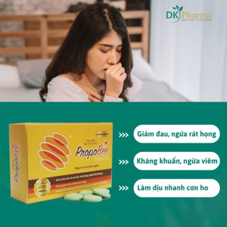 Viên Ngậm Keo Ong Thảo Dược Propobee hộp 3 vỉ x 6 viên Giảm Ho,Đau Rát Họng DK PHARMA