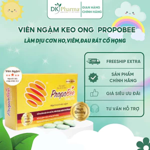 Viên Ngậm Keo Ong Thảo Dược Propobee hộp 3 vỉ x 6 viên Giảm Ho,Đau Rát Họng DK PHARMA