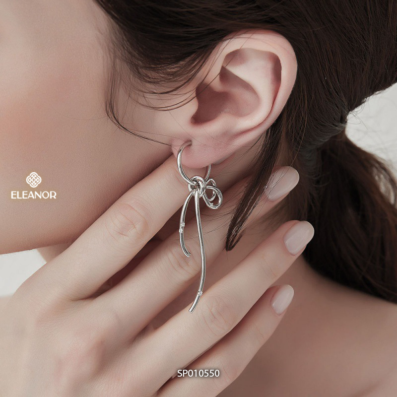 Bông tai nữ chuôi bạc 925 Eleanor Accessories dáng dài hình nơ phụ kiện trang sức khuyên tai 10550