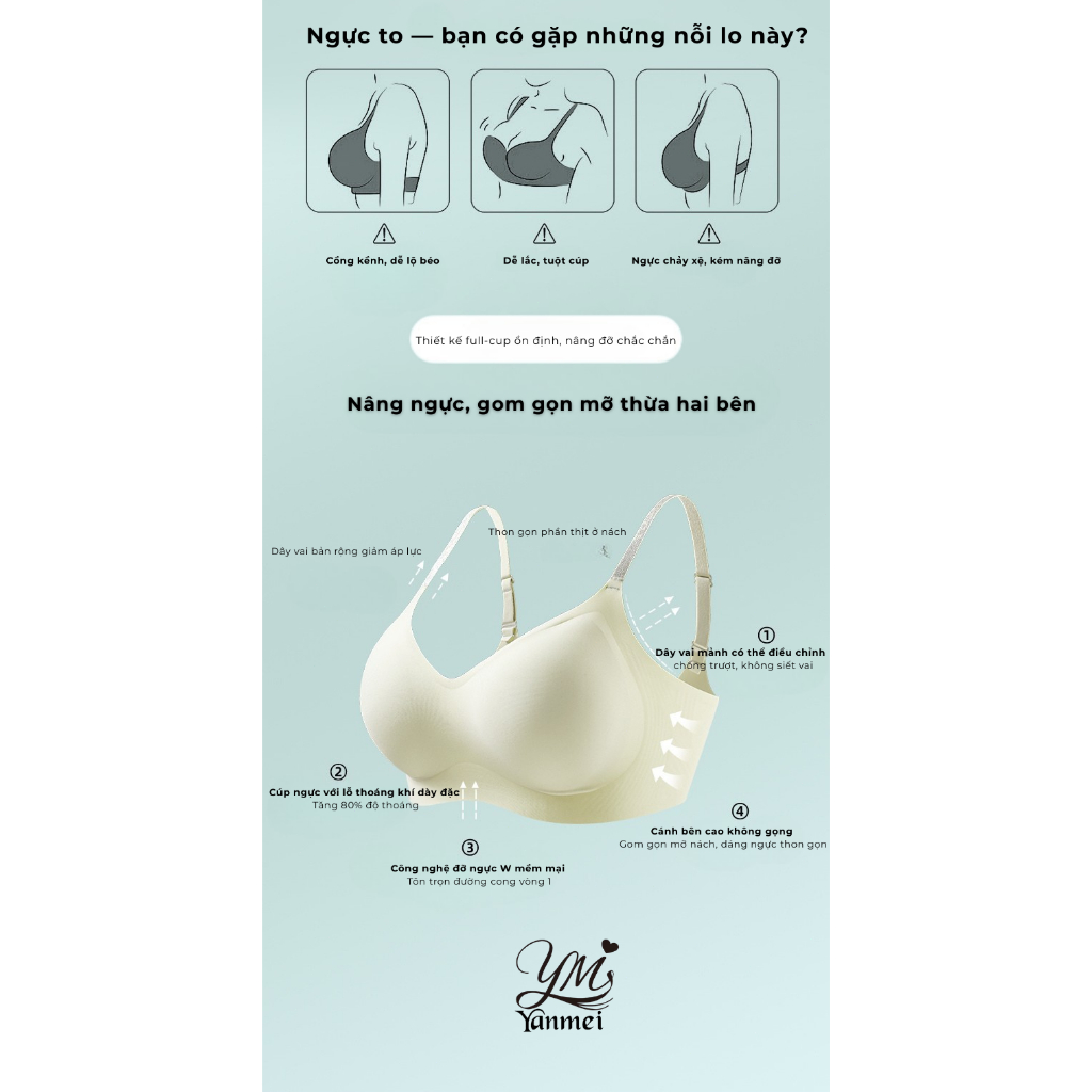 YANMEI Áo Bra Nữ Hương Hoa Trà Dây áo Lấp Lánh Ánh bạc Đệm 2cm Nhệ Nhàng Sang Trọng 6108#