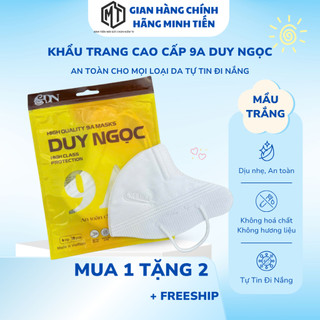 Khẩu Trang 9A DUY NGỌC Set 300- 200-100 Cái Chuẩn 5 Lớp Size 48-85kg Che Phủ Ôm Mặt Ngăn Bụi Tia Uv