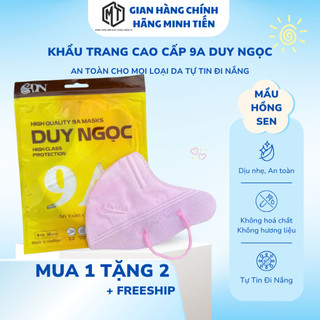 Khẩu Trang 9A DUY NGỌC Set 300- 200-100 Cái Chuẩn 5 Lớp Size 48-85kg Che Phủ Ôm Mặt Ngăn Bụi Tia Uv