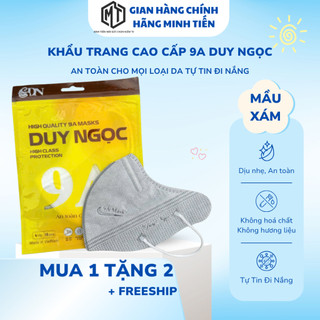 Khẩu Trang 9A DUY NGỌC Set 300- 200-100 Cái Chuẩn 5 Lớp Size 48-85kg Che Phủ Ôm Mặt Ngăn Bụi Tia Uv