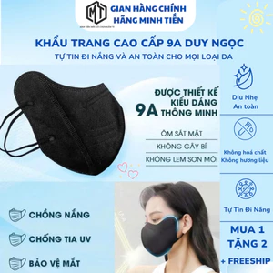 Khẩu Trang 9A DUY NGỌC Set 300- 200-100 Cái Chuẩn 5 Lớp Size 48-85kg Che Phủ Ôm Mặt Ngăn Bụi Tia Uv