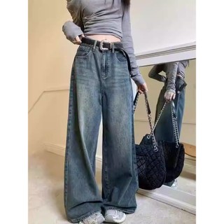 Quần Jeans Bò Nữ Suông Ống Rộng Cạp Cao Avocado Wash Màu Vintage Cạp Cao Ống Siêu Rộng 25-27cm cao cấp