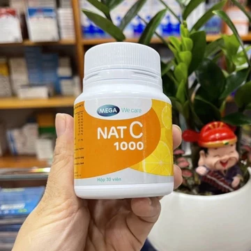 Viên uống Nat C 1000mg bổ sung Rutin Vitamin C giúp tăng đề kháng, trắng da (Lọ 30 viên)