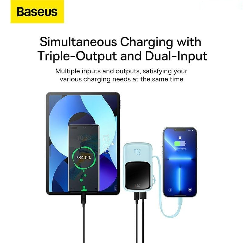 Pin Dự Phòng Sạc Nhanh Baseus Qpow Pro Digital Display Fast Charge Power Bank 10,000mAh Cho I.P, Type-C