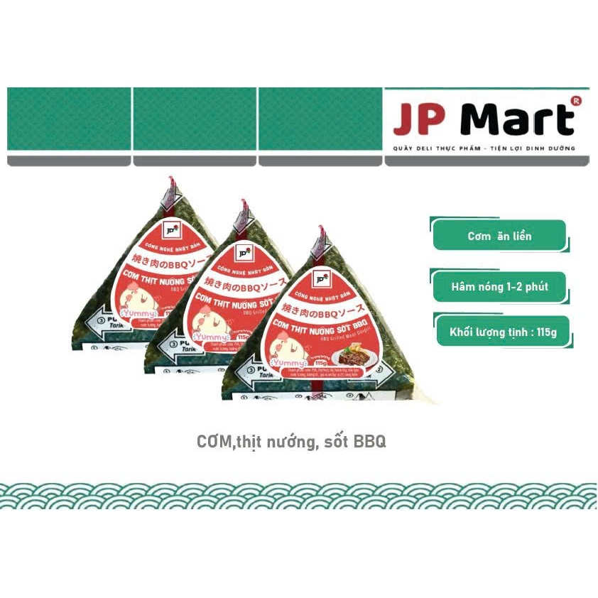 [Hỏa Tốc] COMBO - Cơm Nắm Thịt Nướng Sốt BBQ Tam Giác 115g (Bộ Lục Vị) - JP Mart