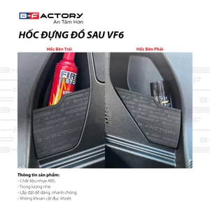 B-FACTORY Bộ 2 Hốc Đựng Đồ Cốp Sau Nhựa ABS Cho VinFast VF6 Đen