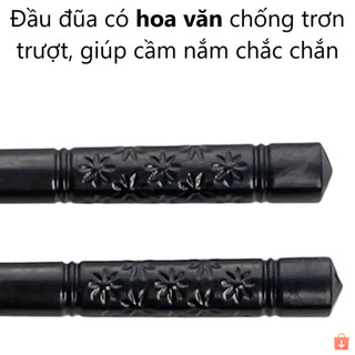 Combo 5 vỉ đũa nhựa Việt Nhật màu đen chịu nhiệt chống trơn trượt ms: 2858