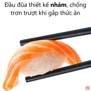 Combo 5 vỉ đũa nhựa Việt Nhật màu đen chịu nhiệt chống trơn trượt ms: 2858