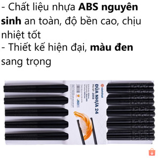 Combo 5 vỉ đũa nhựa Việt Nhật màu đen chịu nhiệt chống trơn trượt ms: 2858