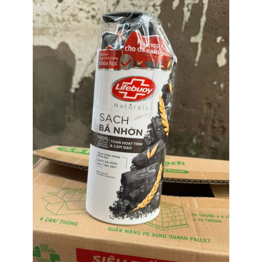 Sữa Tắm Lifebuoy 800gr Detox Và Sạch Sâu Khỏi Bụi Mịn Pm2.5 Detox 100% Từ Thiên Nhiên Diệt Khuẩn