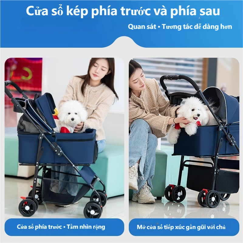 🐈GreenPets🐕Xe đẩy thú cưng cỡ lớn, có thể tháo rời, tải trọng 25 kg, phù hợp cho chó và mèo cỡ nhỏ và vừa