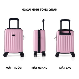 Vali Kéo Mini MIAvn Larita LANCA - Size 16 Inch, Nhựa ABS Cứng Cáp, Bánh Xe Đôi Tháo Rời, Khoá Kéo