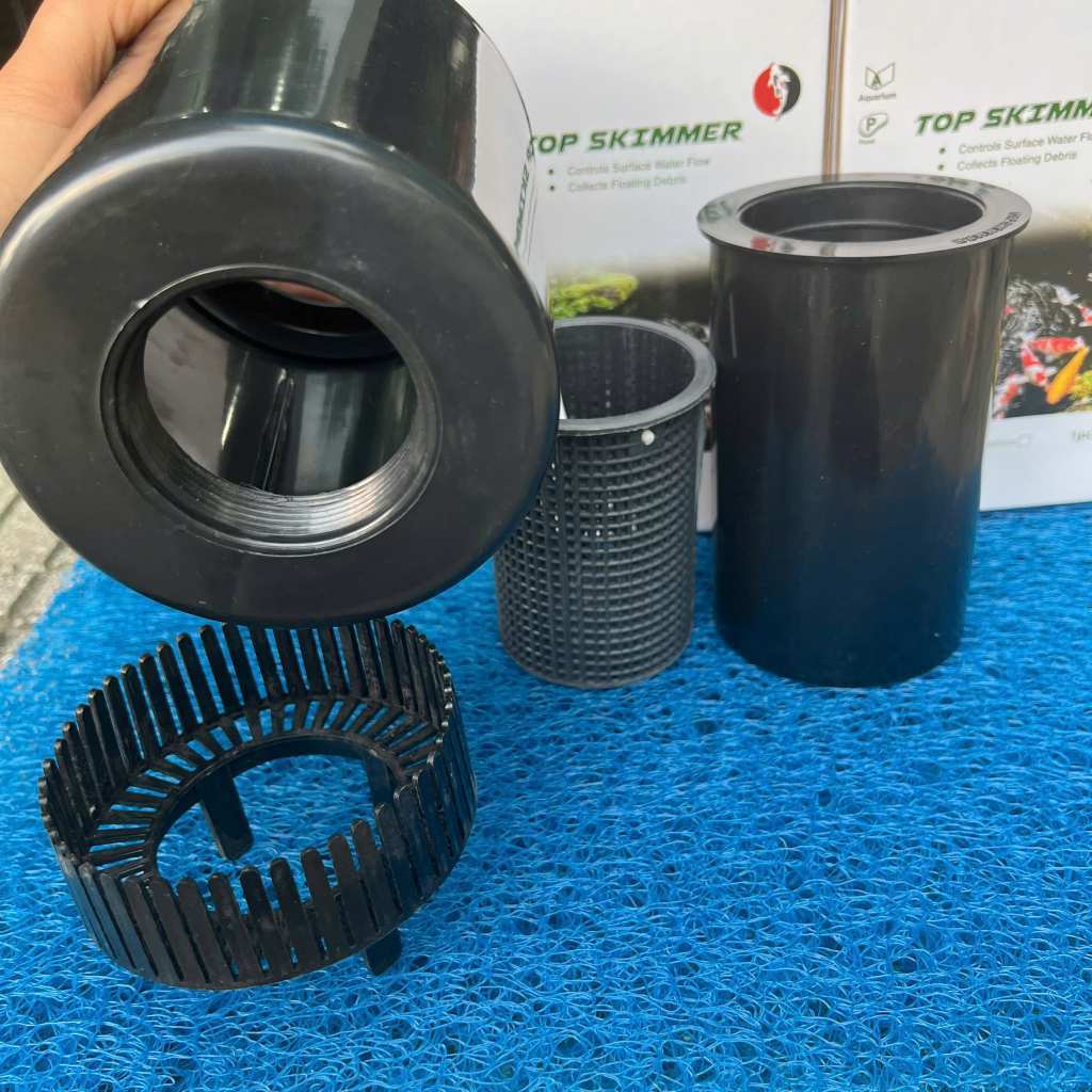 HÚT MẶT,HÚT VÁNG HỒ CÁ KOI KÈM CHẮN CÁM TOP SKIMMER sử dụng ống chờ ren 60mm