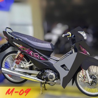 Decal tem rời Wave S 110cc mẫu NGÔI SAO kèm sticker nhỏ trang trí xe M09