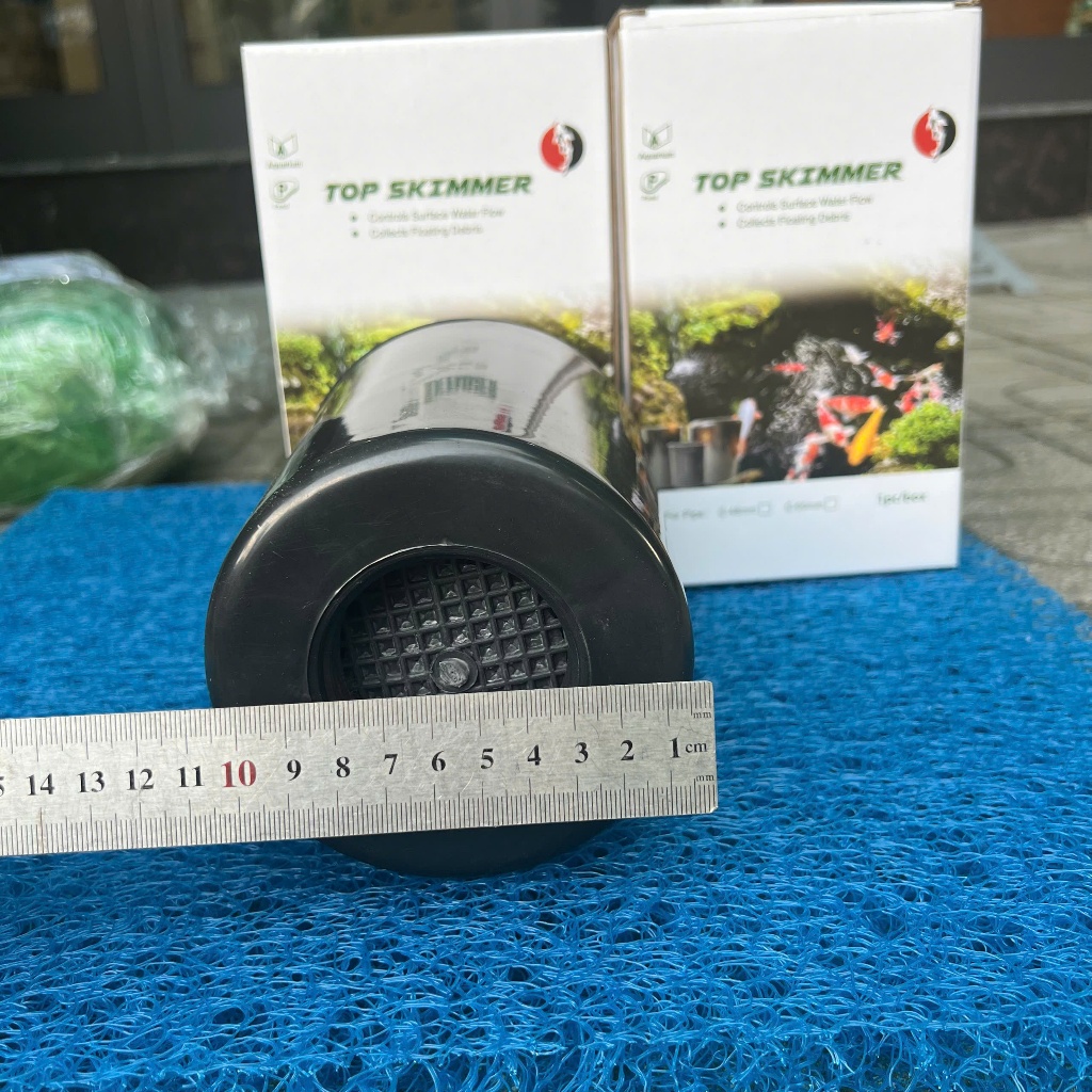 HÚT MẶT,HÚT VÁNG HỒ CÁ KOI KÈM CHẮN CÁM TOP SKIMMER sử dụng ống chờ ren 60mm