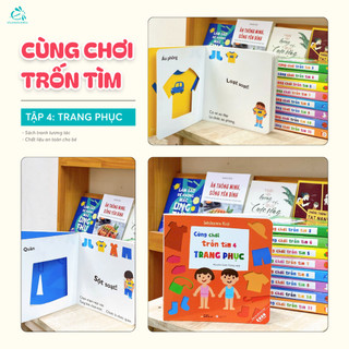 Sách - Cùng Chơi Trốn Tìm - Tập 4: Trang Phục  Ehon Tương Tác Bìa Cứng cho bé 0-6 tuổi
