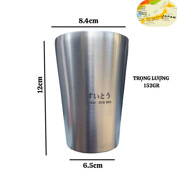 Ly giữ nhiệt Japan inox 304 dung tích 450ml hàng nhập bãi chưa qua sư dụng