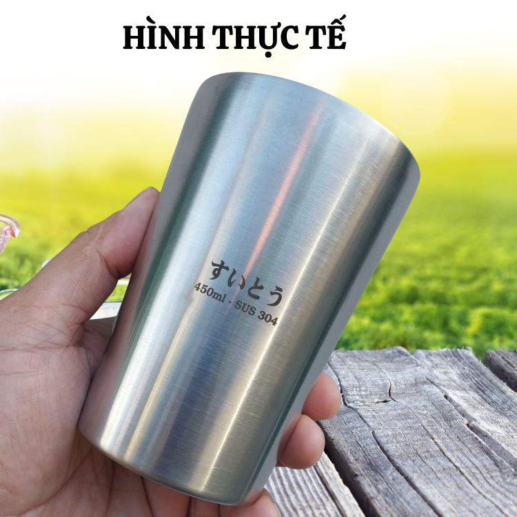 Ly giữ nhiệt Japan inox 304 dung tích 450ml hàng nhập bãi chưa qua sư dụng