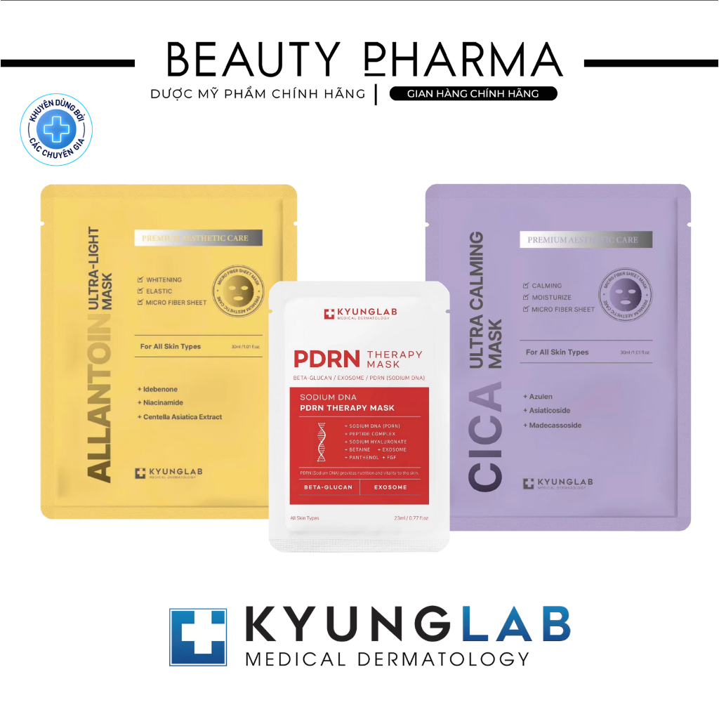 [MIẾNG LẺ-DATE MỚI-CHÍNH HÃNG] Mặt nạ KyungLab PDRN THERAPY, ALLANTOIN ULTRA-LIGHT, CICA ULTRA CALMING MICRO FIBER MASK