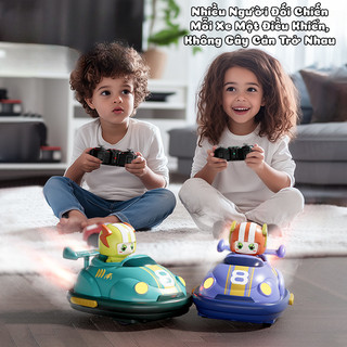 Đồ Chơi Xe Ô Tô Đụng GoKart Đối Kháng Bóng Đá Điều Khiển Từ Xa, Xoay 360 Độ Có Đèn,Phun Sương Đẹp Mắt-Đồ Chơi Thông Minh