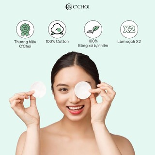Bông Làm Sạch Da C'Choi Skin Cleansing Cotton - 120 Miếng