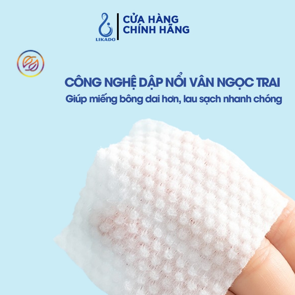 Bông tẩy trang Likado hộp 400/600 miếng kích thước (6cmx5cm)