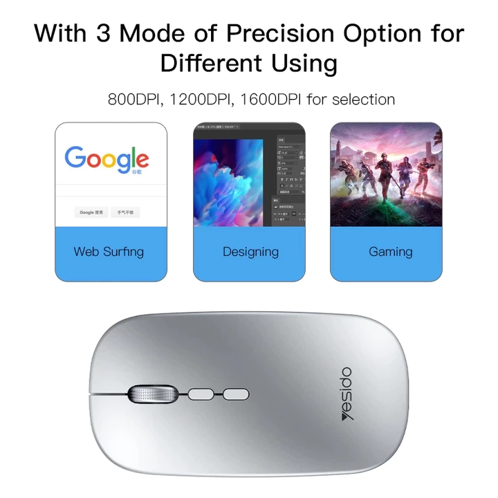 Chuột Không Dây Laptop - Chuột Không Dây Không Tiếng Ồn - Chuột Không Dây Thời Trang - Chuột Không Dây Bluetooth - USB – 6